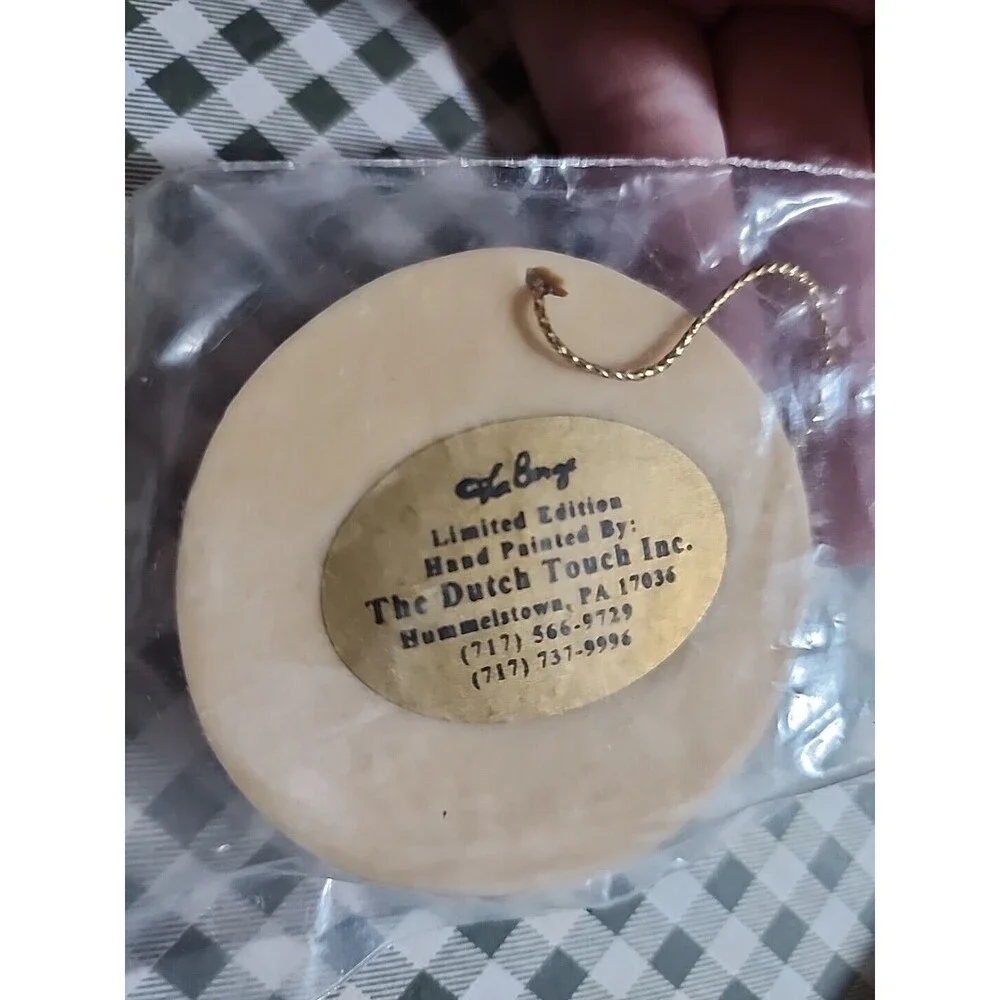 Vintage 1989 La Berge Pottery Resin Christmas Ornaments Lot of 3